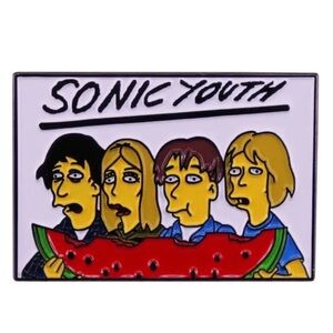 The Simpsons Characters Guest Stars Sonic Youth Rock Band Enamel Metal P…